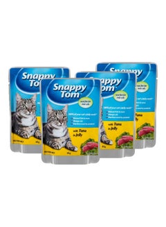 Snappy Tom تونا في هلام طعام رطب للقطط، عبوة من 4