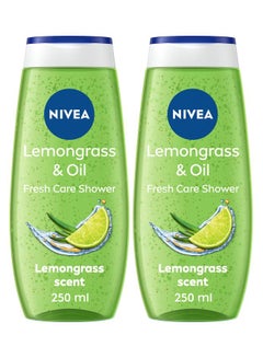 Nivea Lemongrass & Oil Shower Gel, Caring Oil Pearls, Lemongrass Scent, Pack Of 2