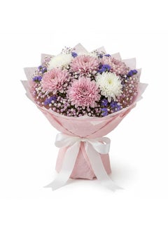 Gentle Charm Pink & White Chrysanthemums Bouquet