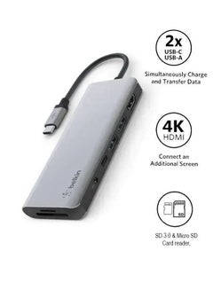 Belkin Hub Adapter, 7 in 1 Multiport, USB C Cable, BL-USBC-7P-MM-ADP