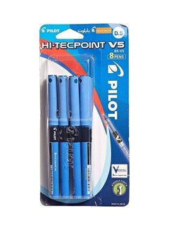 Pilot V5 Hi-Tecpoint Pen, Black, 8 Pcs