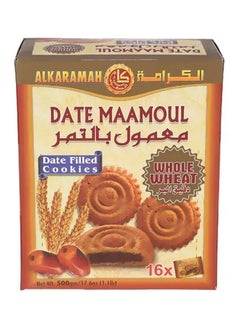 Al Karamah Date Maamoul Whole Wheat Cookies, 16 Pcs