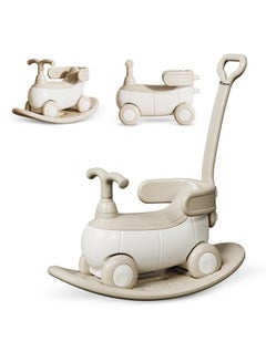Teknum 5-In-1 Rocking Horse, Push Car And Balance Bike, White