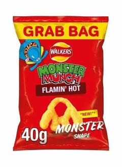 Walkers Monster Munch Puffed Snacks, Flamin Hot