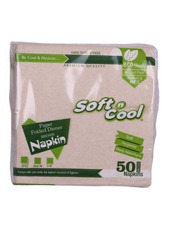 Soft N Cool Paper Folded Dinner Napkin, Brown, 2 Ply, 50 Pcs