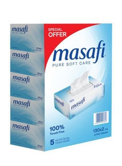 Masafi Facial Tissue, 2 Ply, 130 Pcs