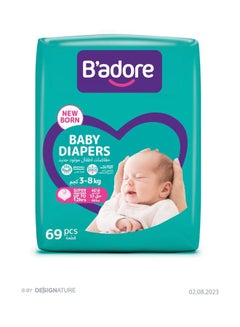B'adore Baby Diapers Newborn,Malaysia, Pack Of 2