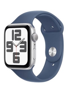 Apple Watch SE GPS With Denim Sport Band, Silver, S/M