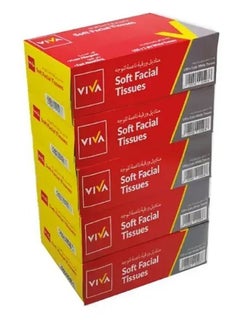 Viva Facial Tissue, 2 Ply, 150 Sheets, 5 Pcs