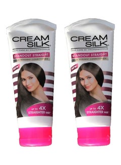 Cream Silk بلسم شعر متميز مستقيم متجدد، عبوة من 2