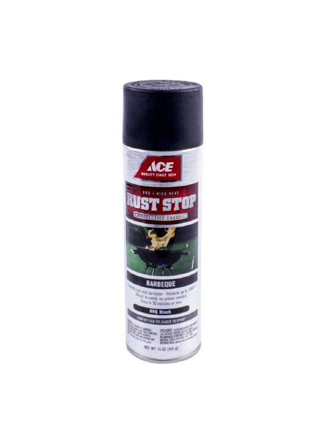 Ace Rust Stop Barbecue Protective Enamel Spray Paint BBQ Black 15 oz I00019A07