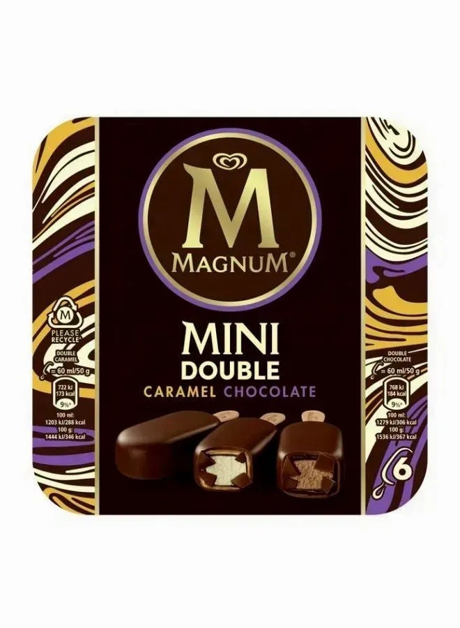 Algida Mini Double Chocolate Caramel Ice Cream Bar, 6 Pcs