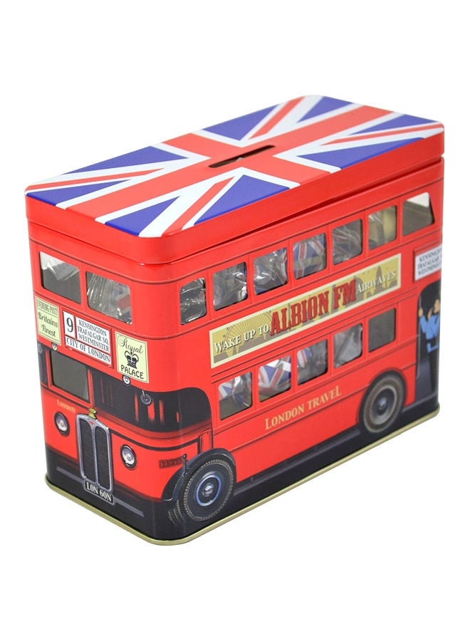 Silver Crane London Bus Tin Fudge