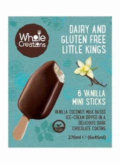 Whole Creations Vegan Vanilla Mini Ice Cream Sticks, 6 Pcs
