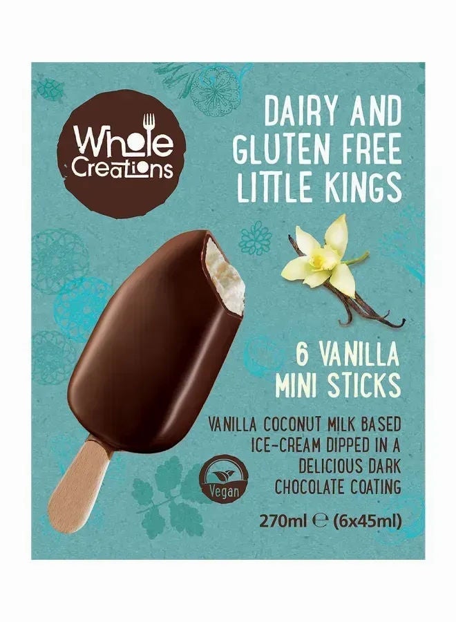 Whole Creations Vegan Vanilla Mini Ice Cream Sticks, 6 Pcs