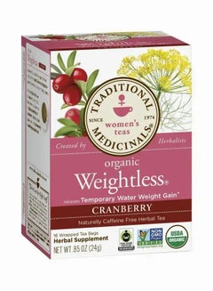 Traditional Medicinals Organic Weightless Cranberry Tea Bag, 16 Pcs