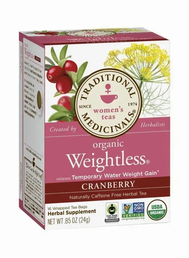 Traditional Medicinals Organic Weightless Cranberry Tea Bag, 16 Pcs