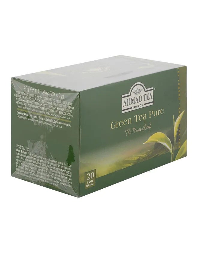 Ahmad Tea Pure Green Tea Bags, 20 Pcs
