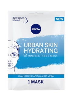 Nivea Urban Skin Hydrating Face Sheet Mask, Hyaluronic Acid & Aloe Vera, 1 Mask
