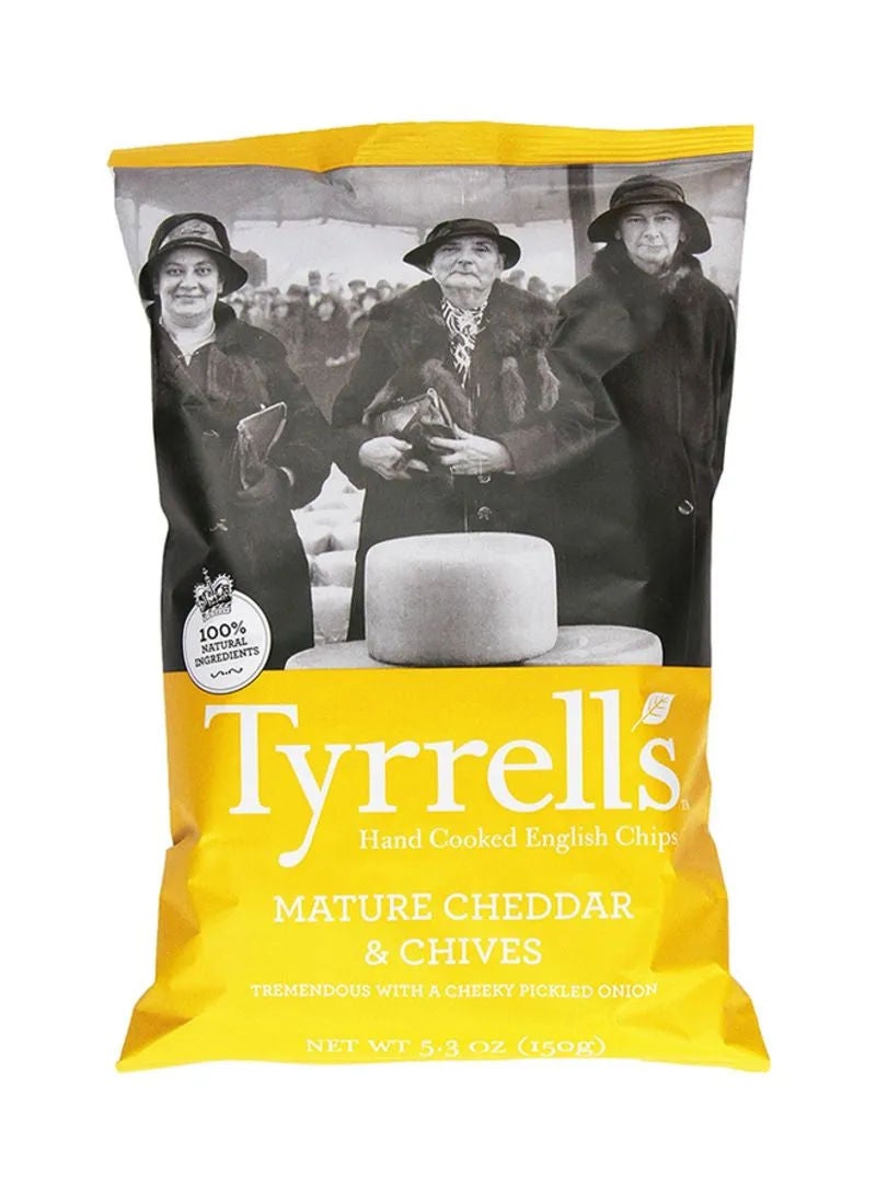 Tyrrells Mature Cheddar & Chives Hand Cooked English Crisps