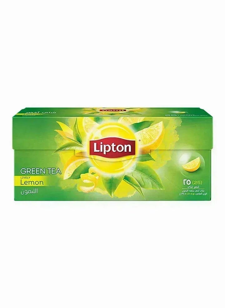 Lipton Green Tea Bags, Lemon, 25 Pcs