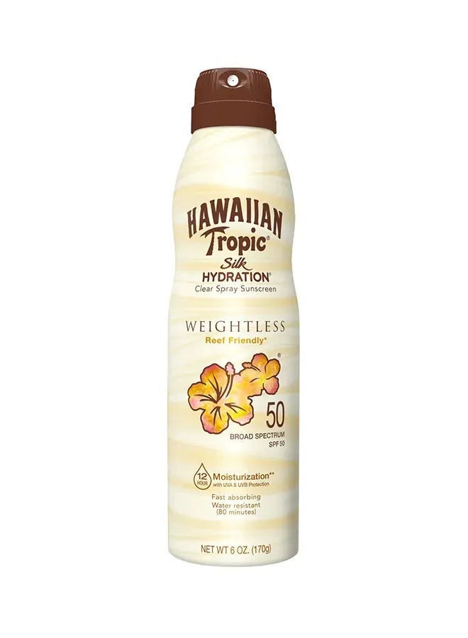 Hawaiian Tropic Silk Hydration Weightless Sunscreen Spray SPF50