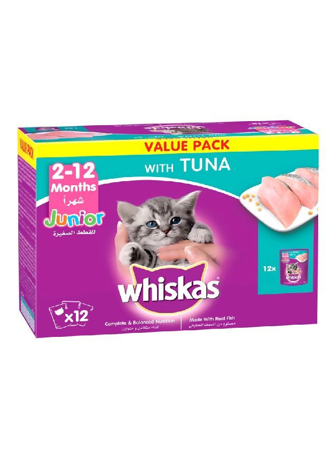 Whiskas Tuna Kitten Food Pouch, Pack Of 12
