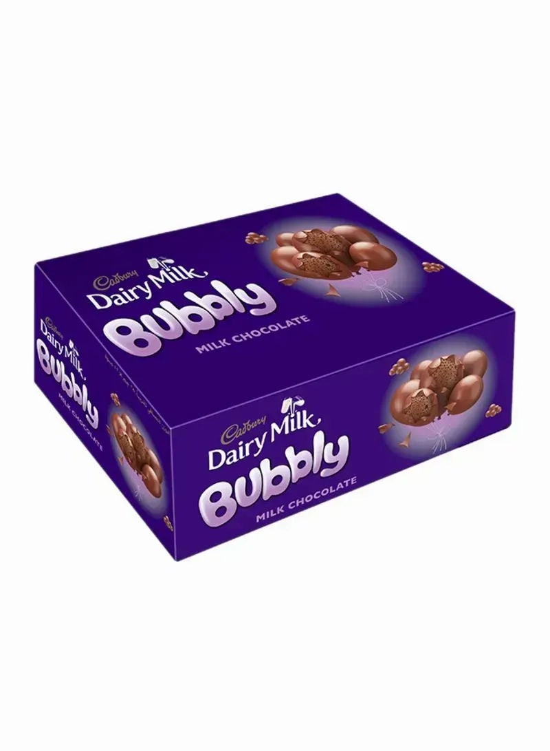 Cadbury Dairy Milk Bubbly Milk Chocolate, Pack Of 12
