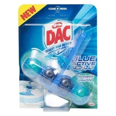Dac Blue Active Eucalyptus Toilet Cleaner Rim Blocks, 4 Pcs