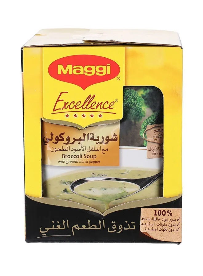Maggi Excellence Broccoli Soup With Ground Black Pepper, Pack Of 10