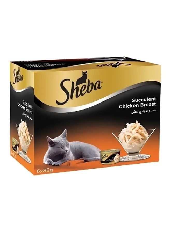 Sheba Succulent Chicken Breast Cat Wet Food, Pack Of 6