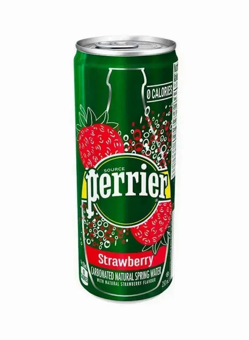 Perrier Sparkling Water In Can, Strawberry Flavour