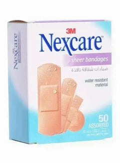 Nexcare Sheer Bandages Assorted, 50 Pcs