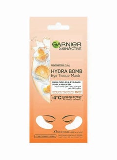 Garnier Skinactive Hydra Bomb Eye Tissue Mask, Orange Juice, 2 Pcs