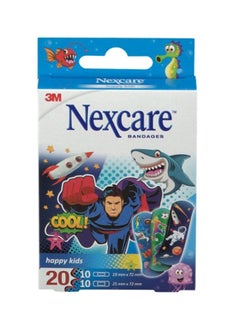 3M Nexcare Happy Kids Plasters For Boys, 20 Pcs