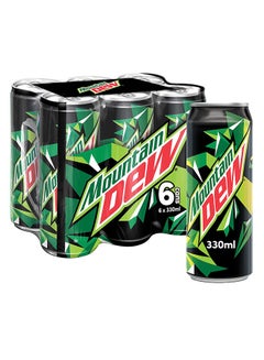 Mountain Dew Carbonated Soft Drink, Cans, Pack Of 6