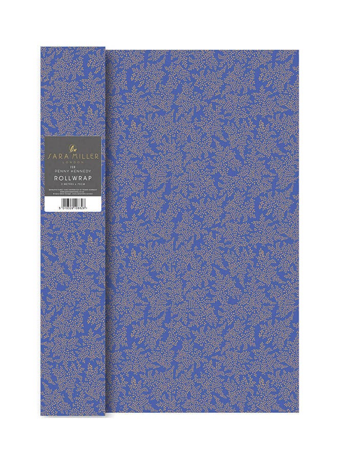 Sara Miller Gold Leaves Roll Wrap, Indigo