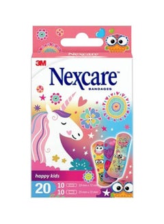 3M Nexcare Happy Kids Plasters For Girls, 20 Pcs