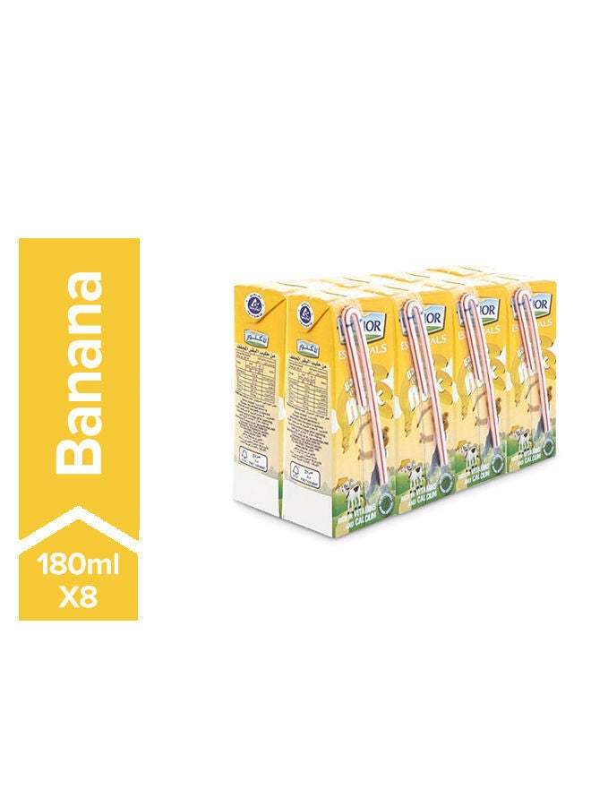 Lacnor Banana Flavoured Milk, Pack Of 8