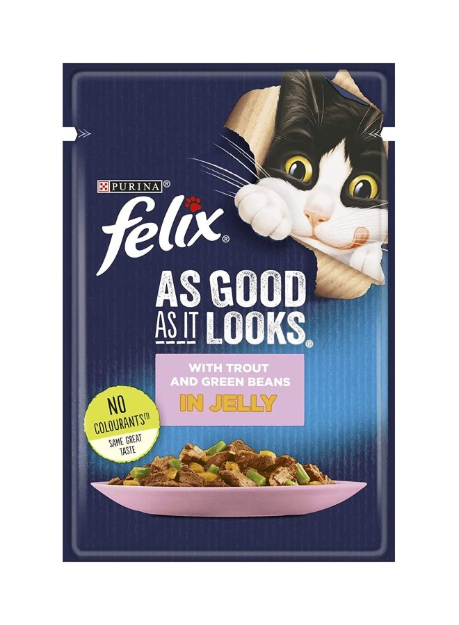 Felix As Good As It Looks Trout & Green Beans In Jelly Wet Cat Food
