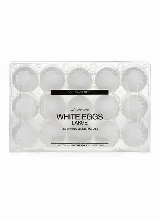 Spinneys Food Everyday Large White Eggs, 15 Pcs