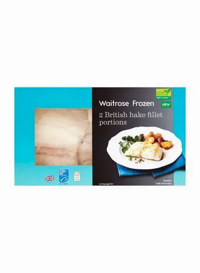 Waitrose Frozen Frozen British Hake Fillet Portions, 2 Pcs