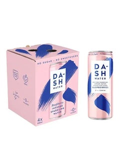 Dash Water Infused Sparkling Water Can, Raspberry, Pack Of 4