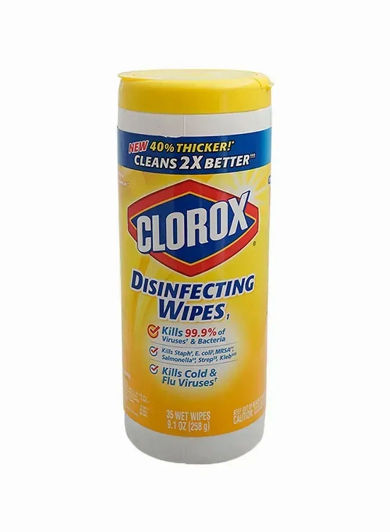 Clorox Disinfecting Wipes, Lemon Fresh, 35 Pcs
