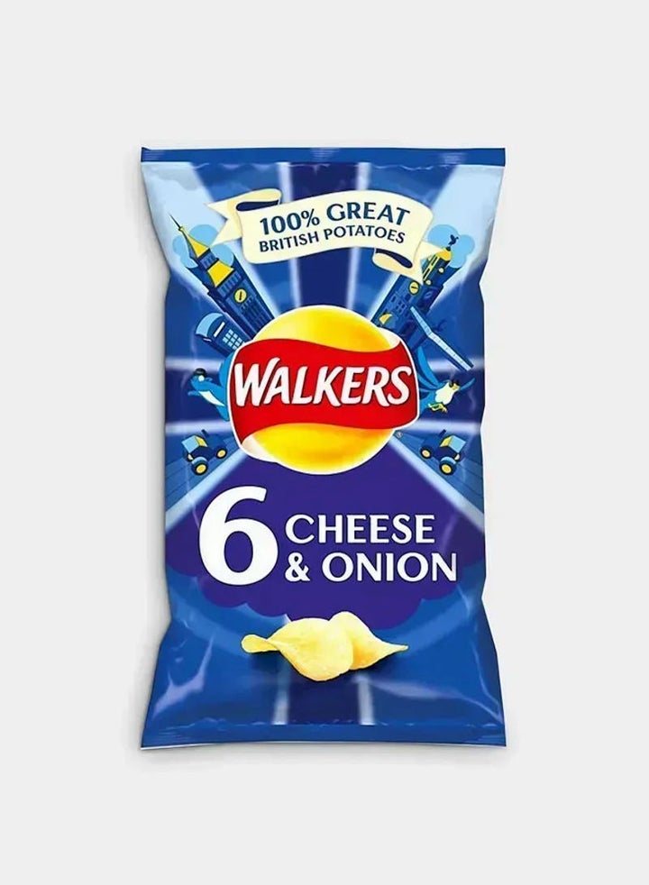 Walkers Cheese & Onion Potato Chips, Pack Of 6