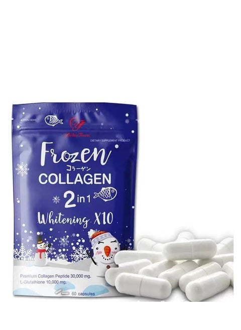 frozen glutathione Gluta Frozen Frozen Collagen 2 In 1 Whitening 10X Premium Collagen Peptide 30000 Mg And L- Glutathione 10000 Mg 60 Tablet | Best Price KSA
