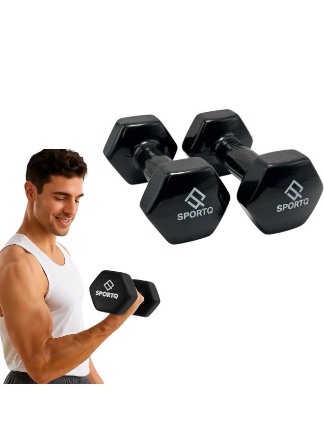 Neoprene Hex Dumbbell Hand Weights – Set Of 2 – 3LB Each – Purple – Women's Training