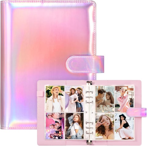 WITHYU A5 Kpop Photocard Binder with 30 Pack 4-Pocket Card Pages, 6 Ring A5 Binder  Card Collector Album with 240 Card Slots,PU Leather Binder Cover with  Magnetic Buckle Closure for Organizing Trading