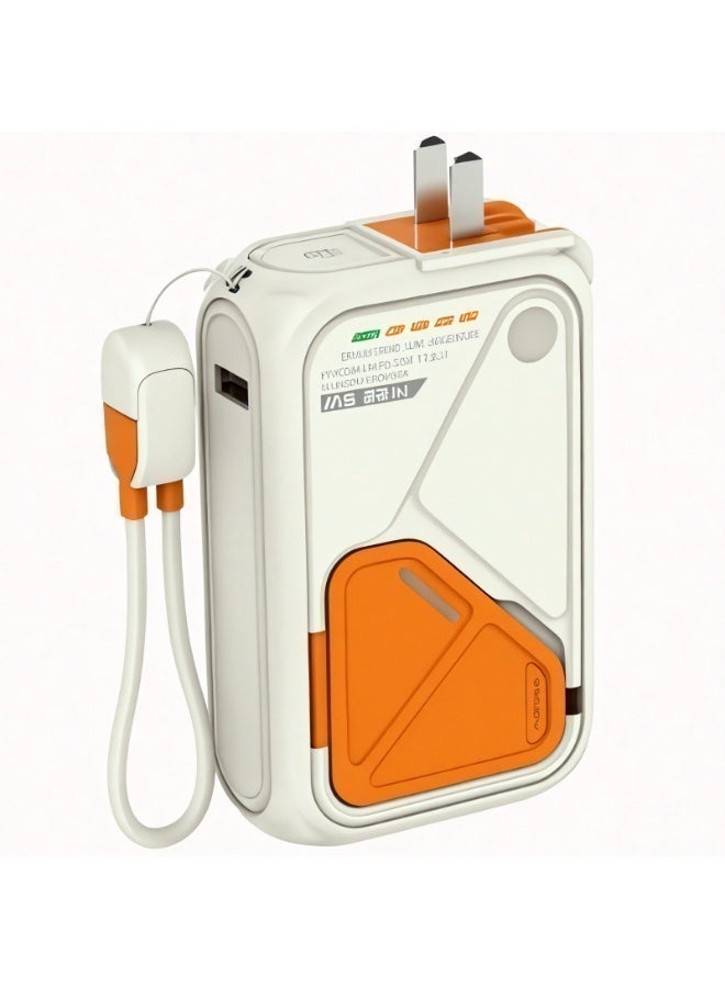 Recci Voyage 5-in-1 10000mAh Power Bank RPB-A06 | 22.5W Fast Wired Charging | Built-in Type-C Cable | 15W Wireless Charging | Universal Travel Adapter | White - 14b5f16163365552bebea4ef3920e99e|pzsku/Z5C2E5F381225DB42985FZ/45/1768730677/794ed826-03ef-45d7-9f5b-3ce8a415fb4a