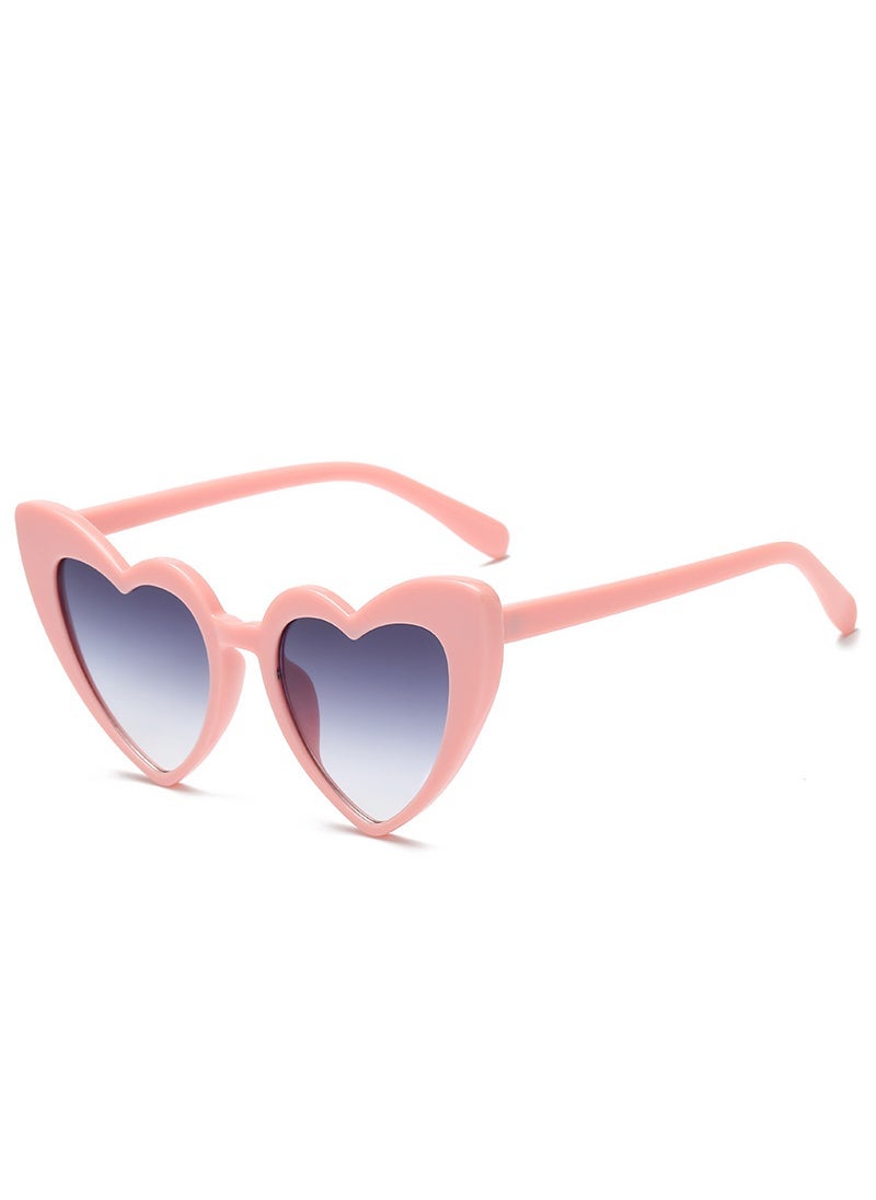 New Love Women Heart Shaped Sunglasses Peach Heart Large Frame